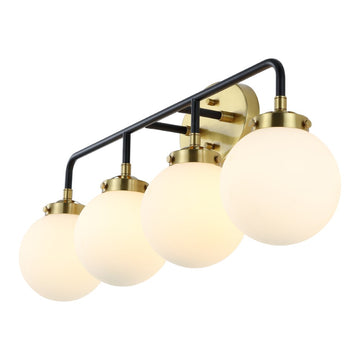 Caleb Brass Vanity Wall Sconce Frosted